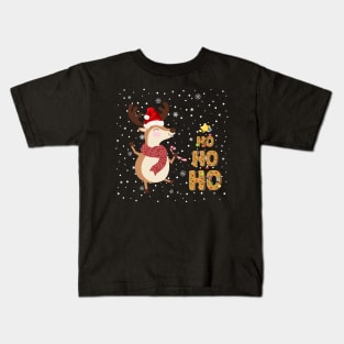 Christmas with reindeer in the snow Kids T-Shirt